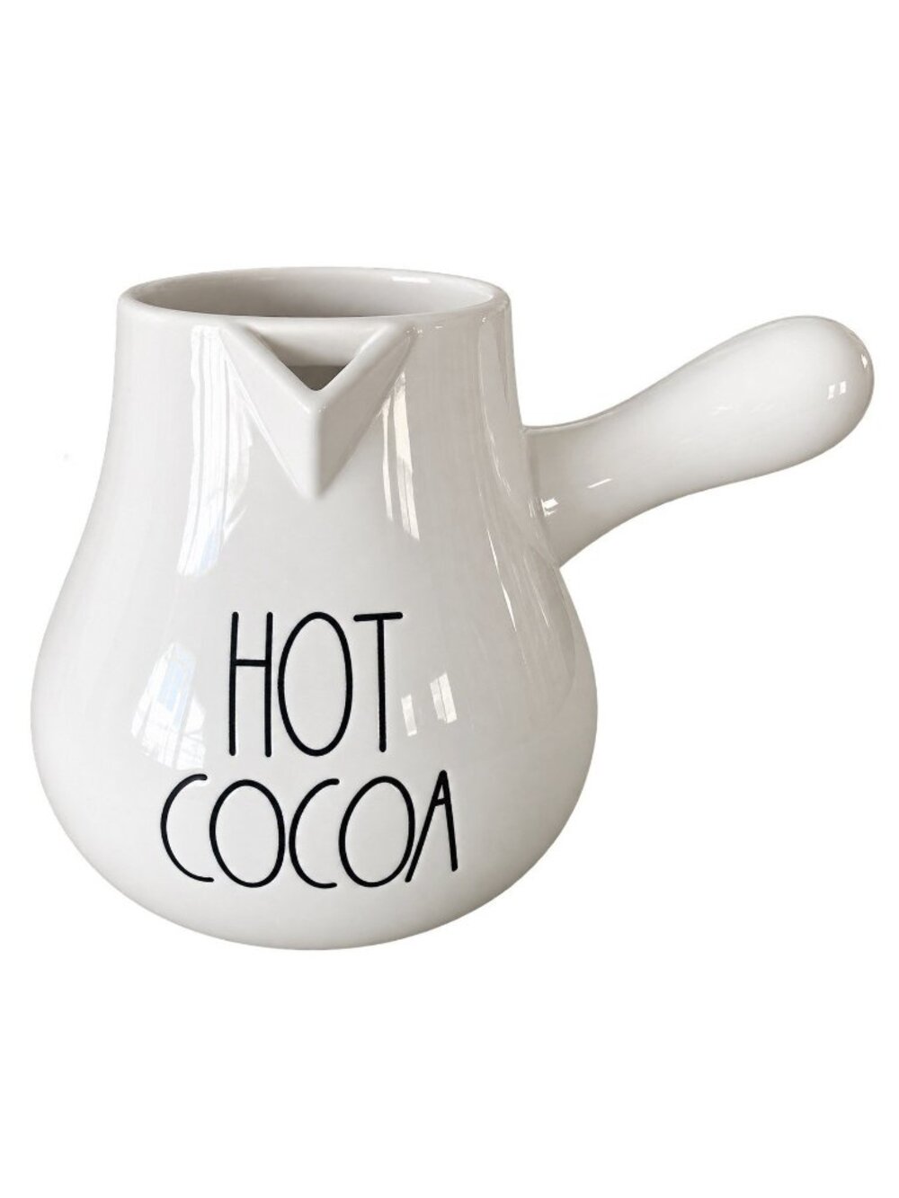 RAE DUNN Artisan Collection White HOT COCOA Pot Farmhouse Christmas By Magenta